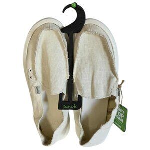 NWT Sanuk Donna soft top Hemp Slip-Ons White